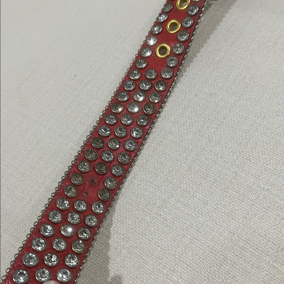 Glamorous Red Belt with Gold and Rhinestones - DNA Premium Wear size M main image 13